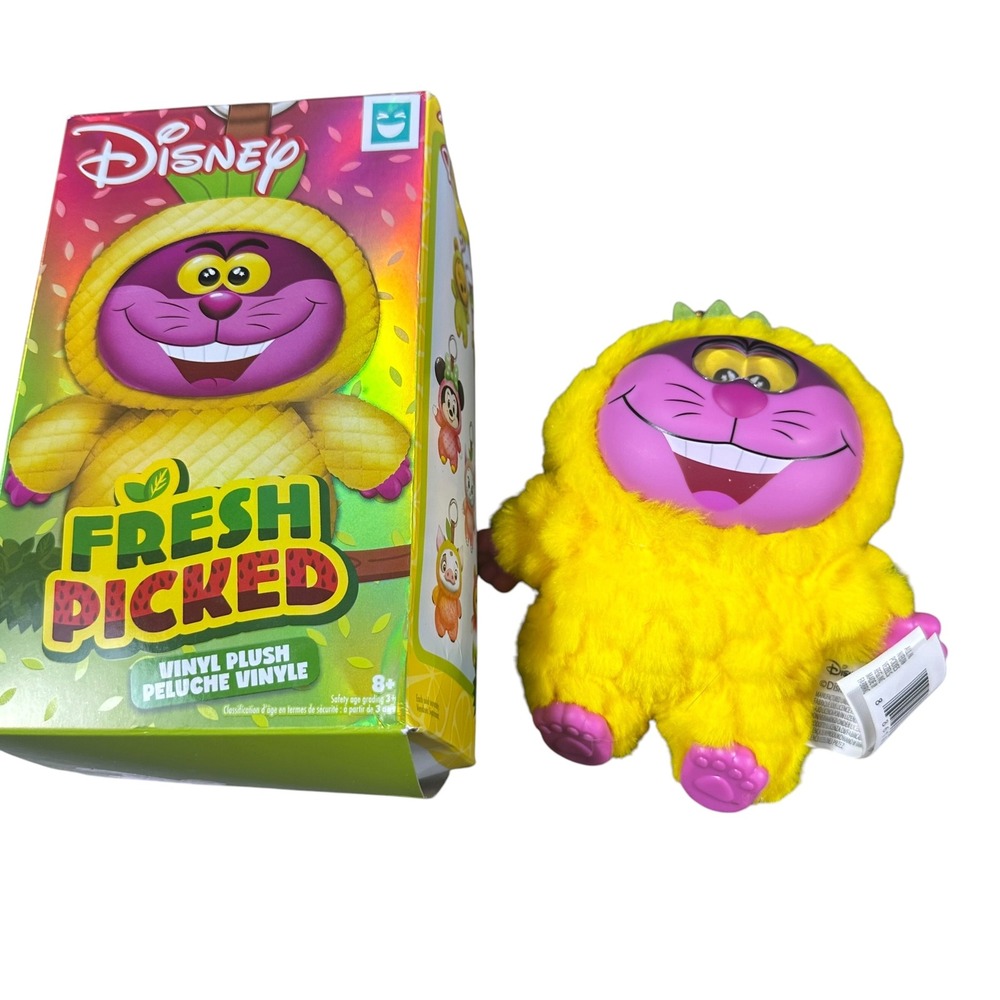 Disney Fresh Picked Vinyl Plush Keychain NWT Yellow Cheshire Cat Pineapple Fruit - Picture 3 of 6